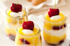 Cherry and lemon trifles