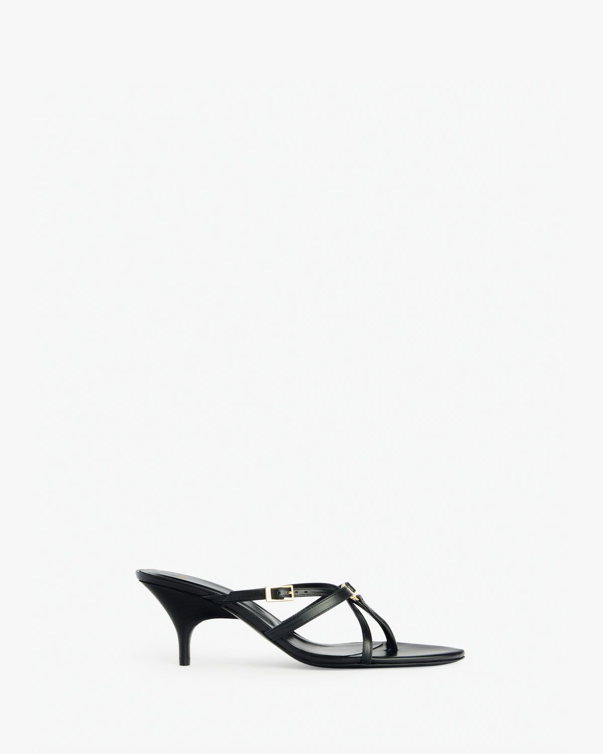 Cross Sandal in Black Leather