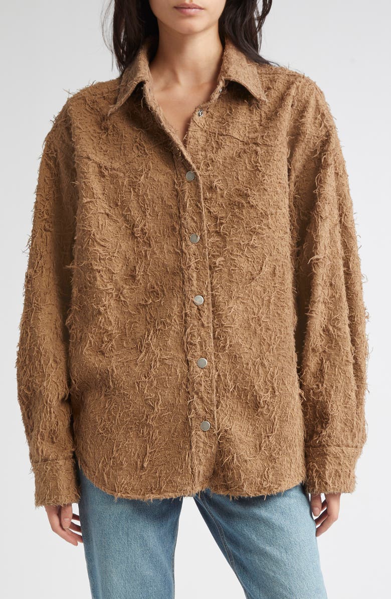 Belty Fur Denim Shirt Jacket