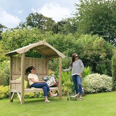 Two friends sat on a garden bench from YouGarden