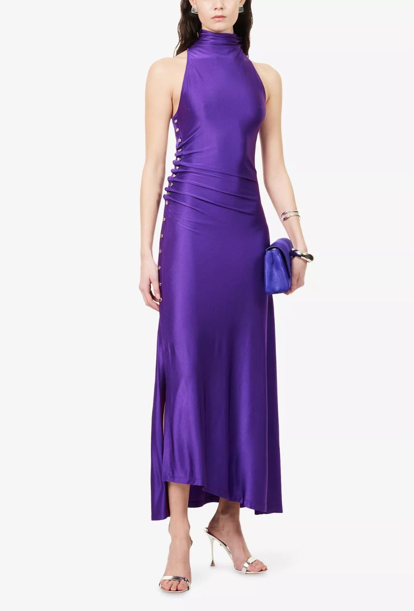 Rabanne, High-Neck Stretch-Jersey Maxi Dress -
