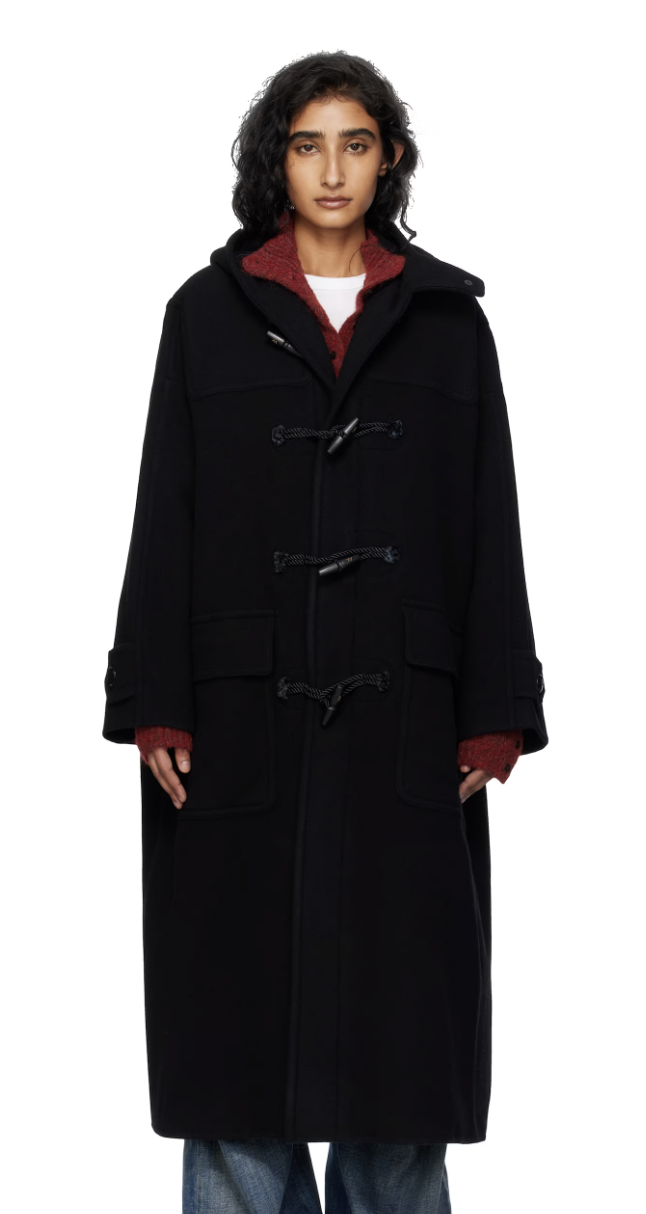 OpenYY, Black Hooded Duffle Coat