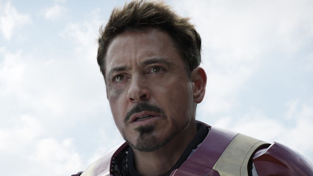 Tony Stark (Robert Downey Jr.) looks off into the distance in Captain America: Civil War