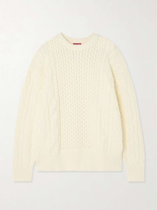 Tracy Oversized Cable-Knit Cotton-Blend Sweater