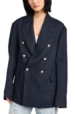 Double Breasted Peak Lapel Blazer