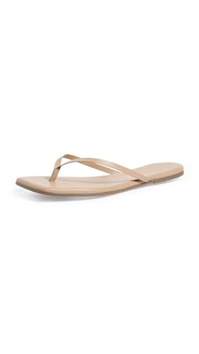 Tkees Women's Square Toe Lily Flip Flops, Cocobutter, Tan, 5 Medium Us