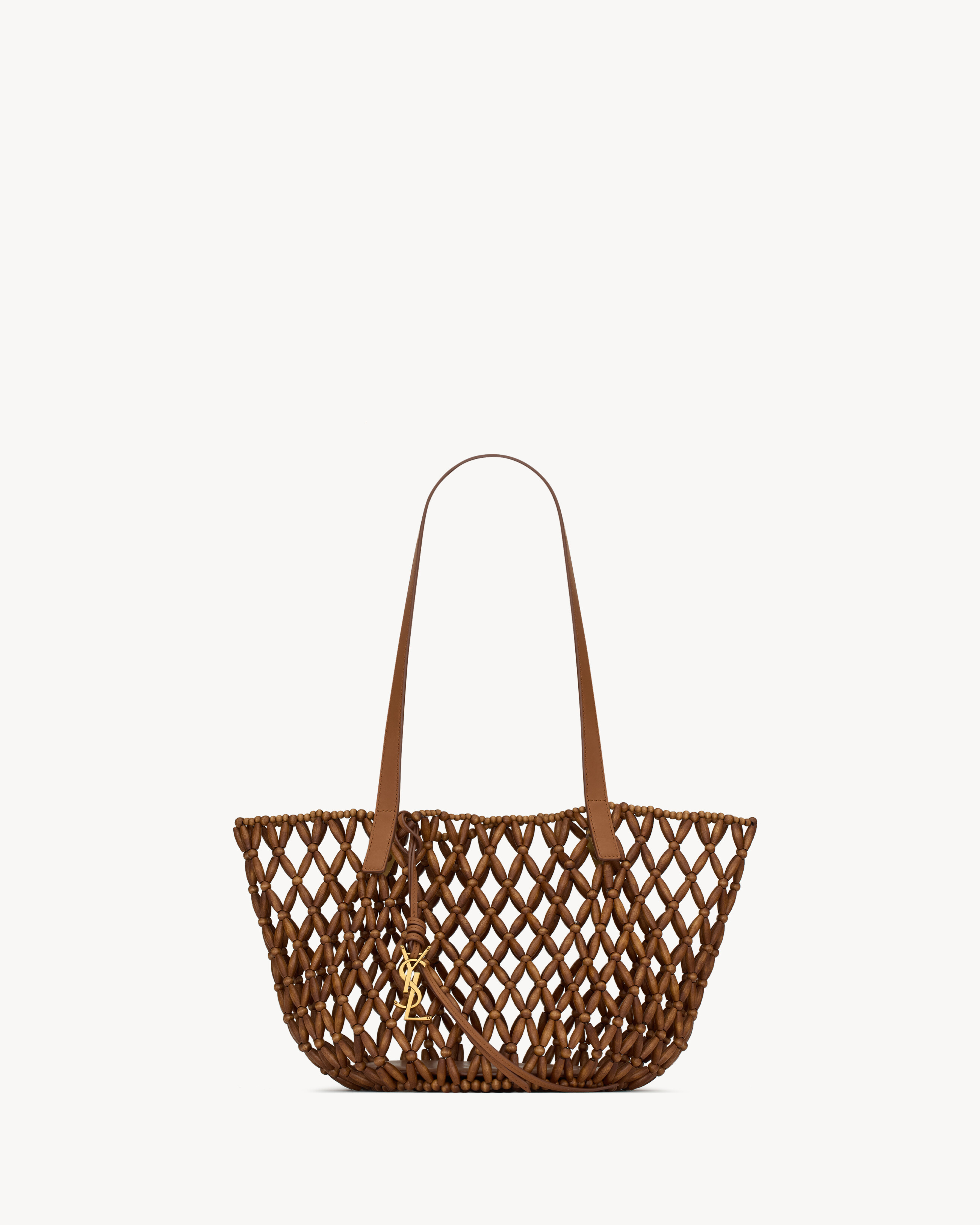 Panier Small in Wood Beads