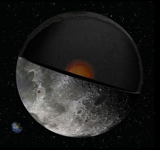 An artist's concept of the moon's interior. NASA's twin GRAIL probes will gather data that should help scientists better understand the moon's composition and evolution.