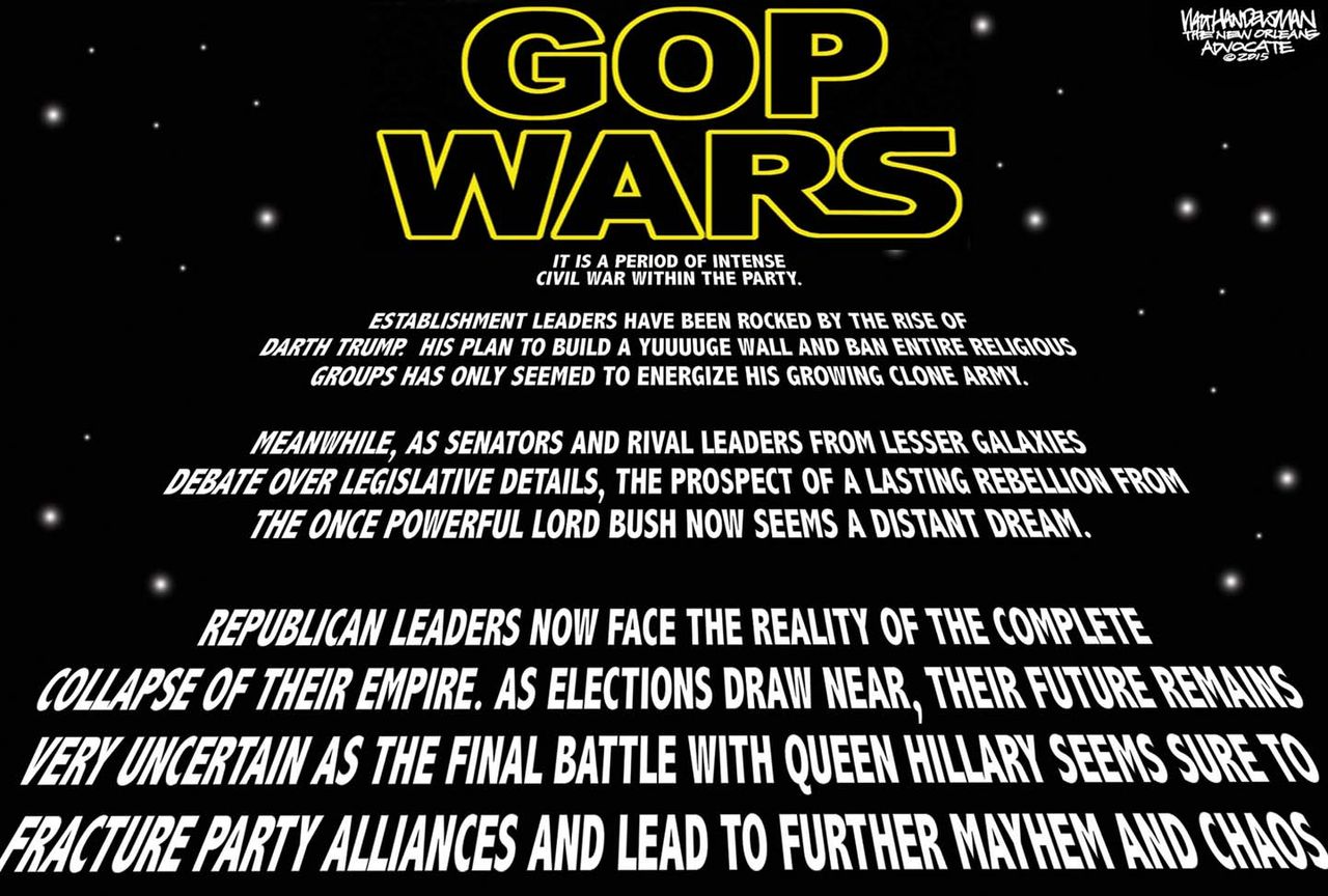 Political cartoon U.S. Entertainment GOP Star Wars