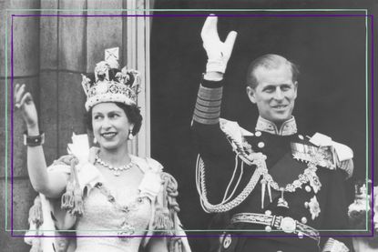 Queen Elizabeth and Prince Philip wave from the balcony at Buckingham Palace at her coronation