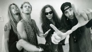 Alice In Chains look at the camera in 1991