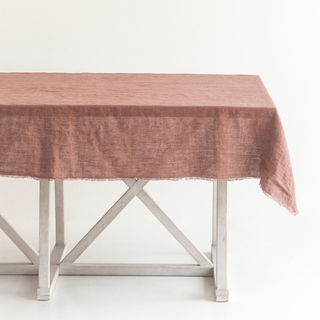 stonewashed light pink tablecloth