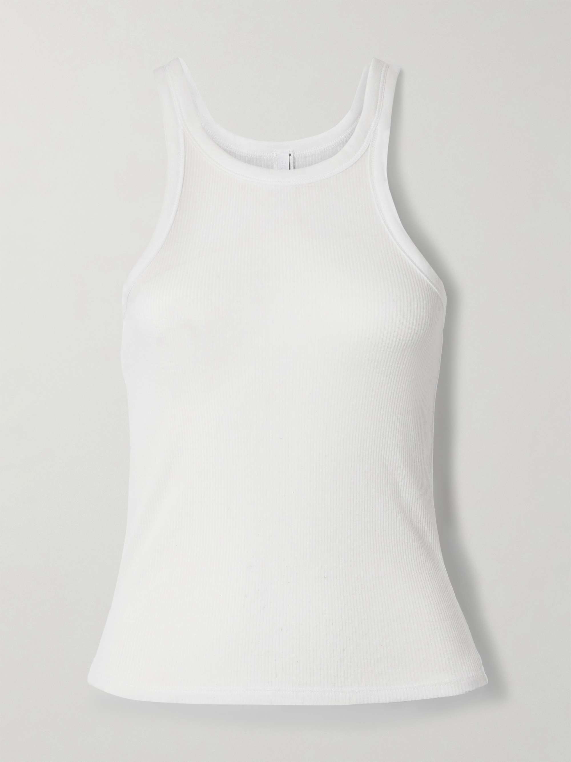 Sheer Stretch-Jersey Tank - Snow