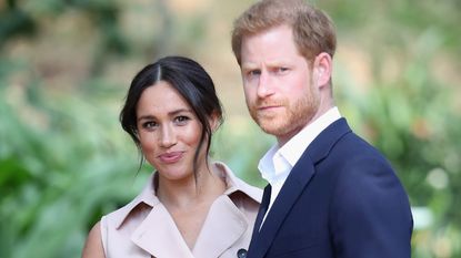 Prince Harry, Duke of Sussex and Meghan, Duchess of Sussex attend a Creative Industries and Business Reception on October 02, 2019 in Johannesburg, South Africa.