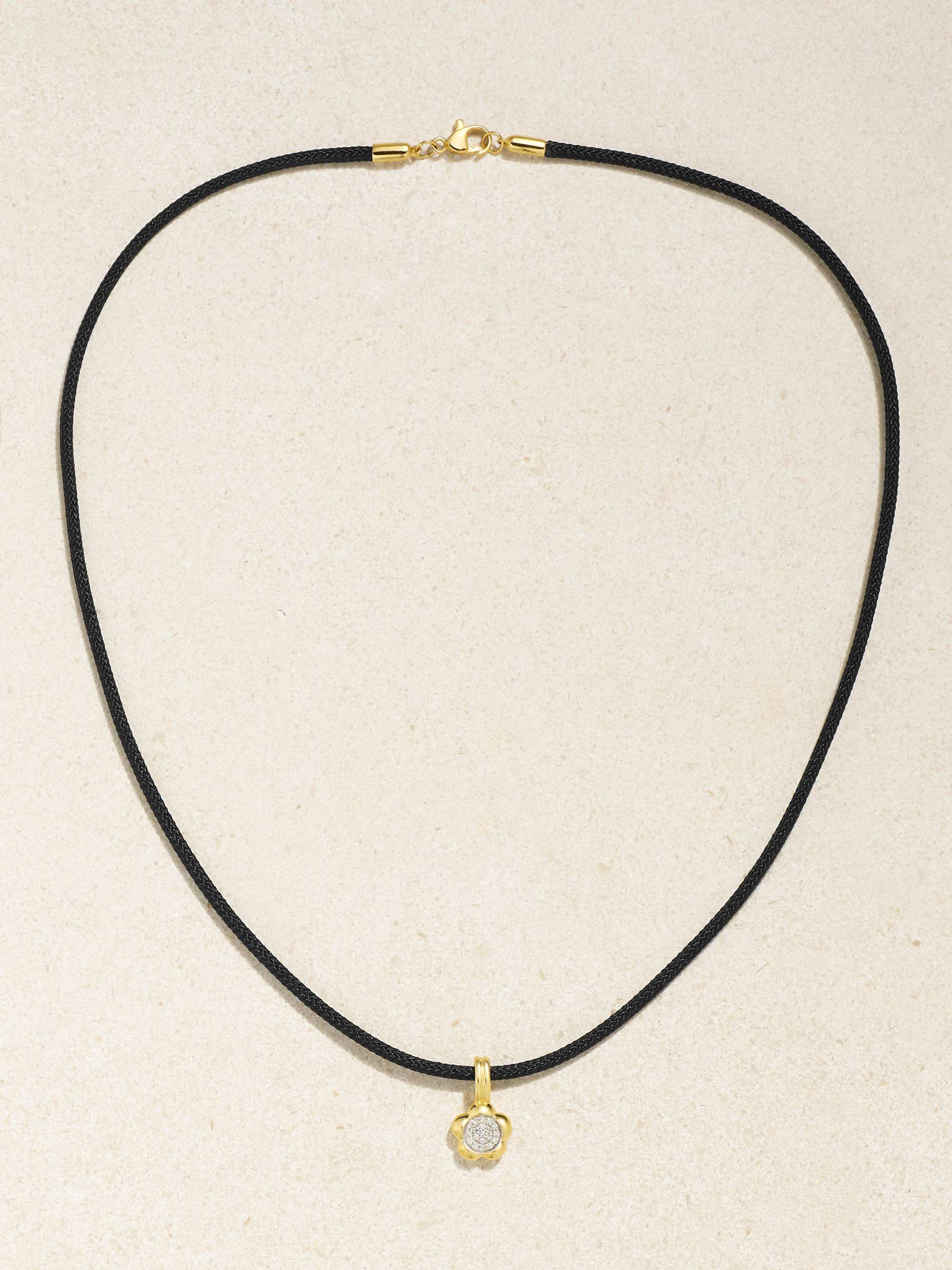 Crosby 10-Karat Gold, Cord and Diamond Choker