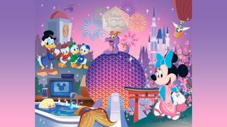 An illustration created to celebrate the Disney 100th anniversary