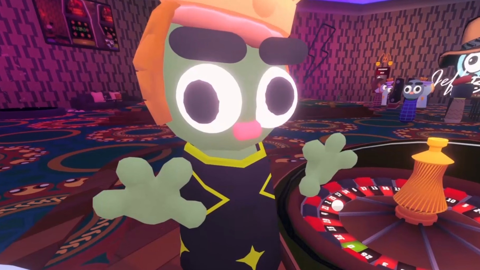 Gamble With Your Friends character with both hands out