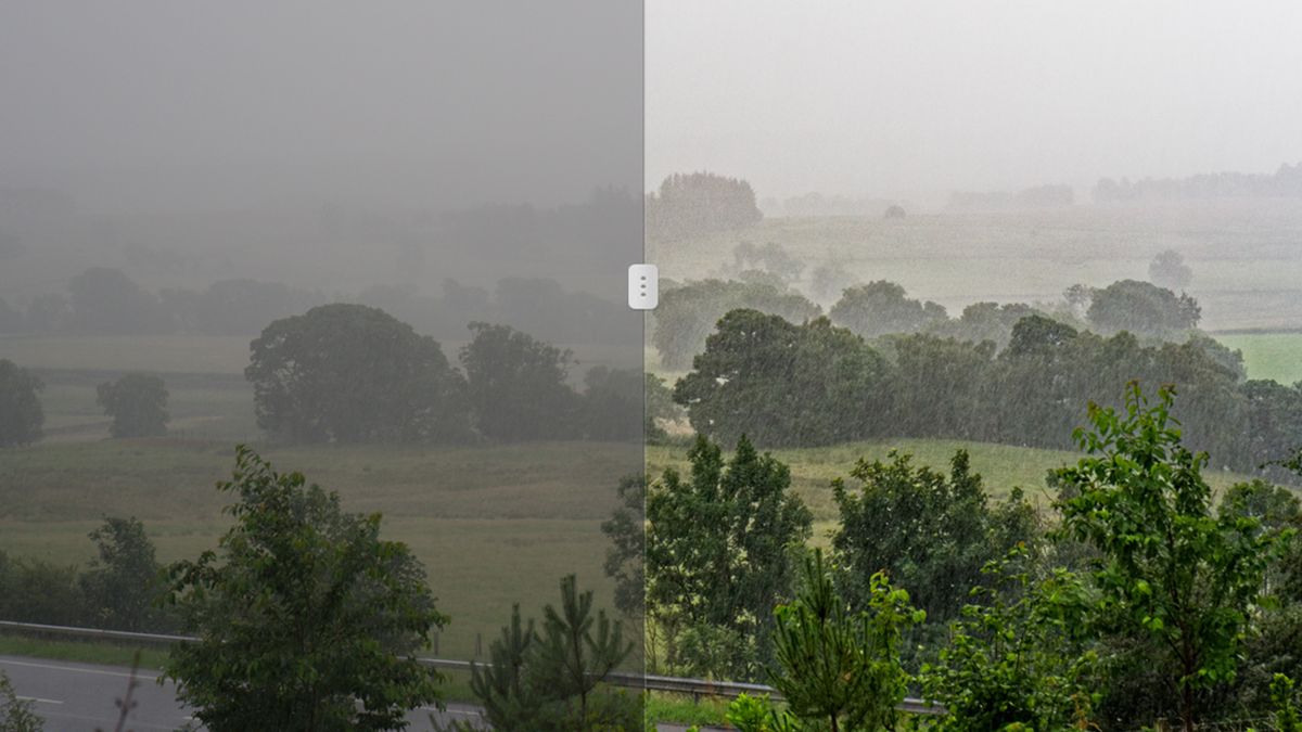 Before and after of an image edited in DxO PhotoLab 7