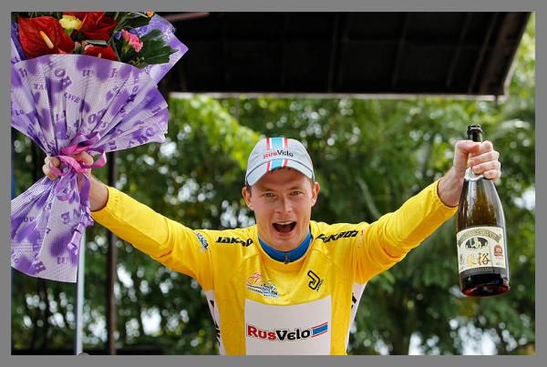 Stage winner and race leader Leonid Krasnov (RusVelo)