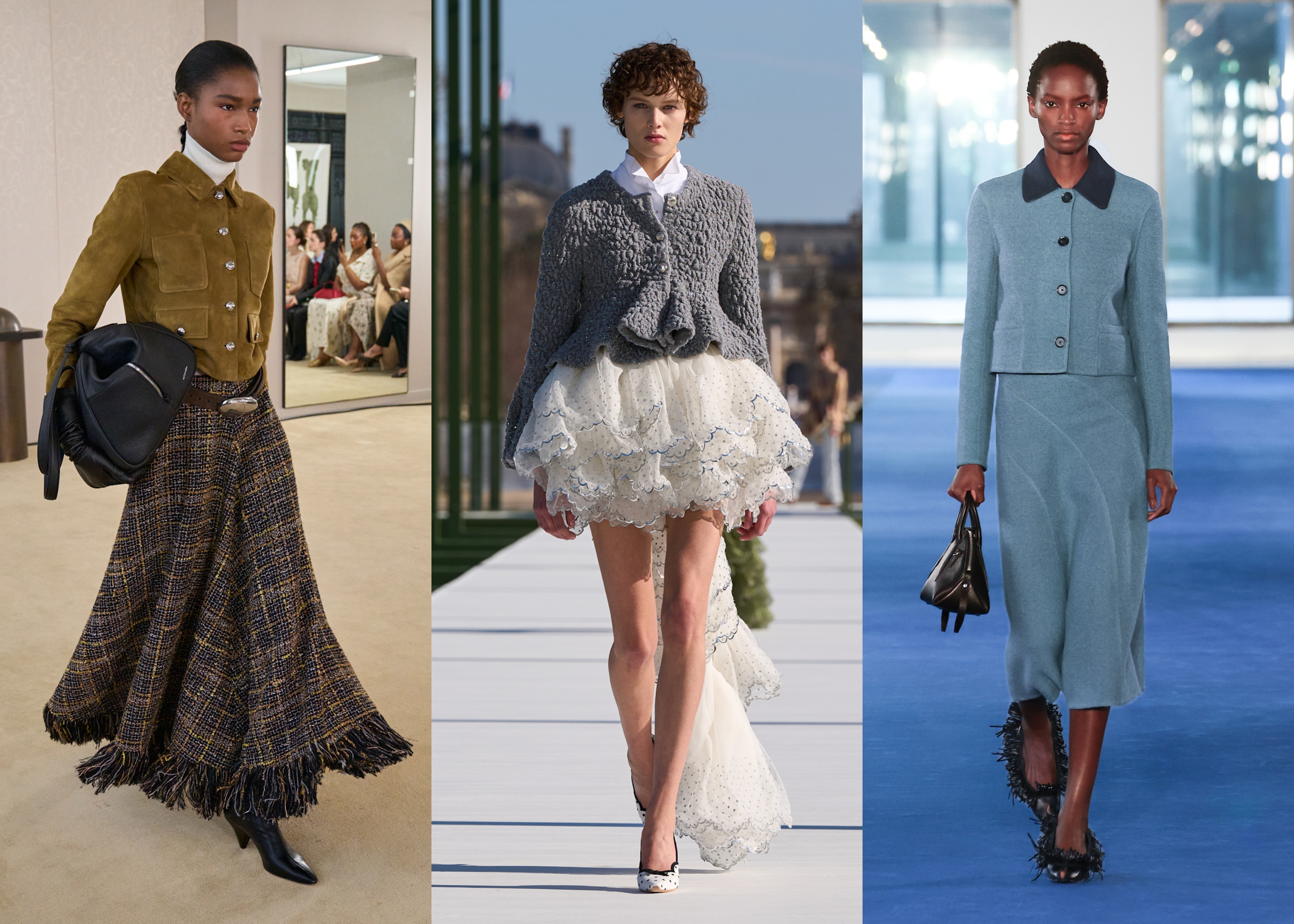 cropped jackets on the fall 2026 runways of altuzarra, dior, and proenza schouler
