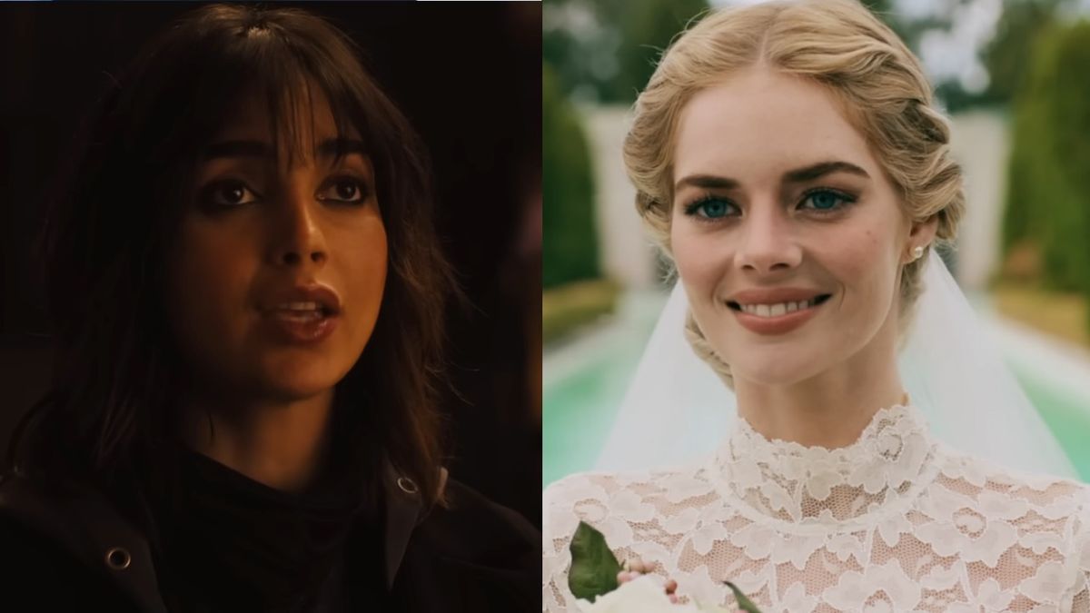 Melissa Barrera in Abigail and Samara Weaving in Ready or Not side by side