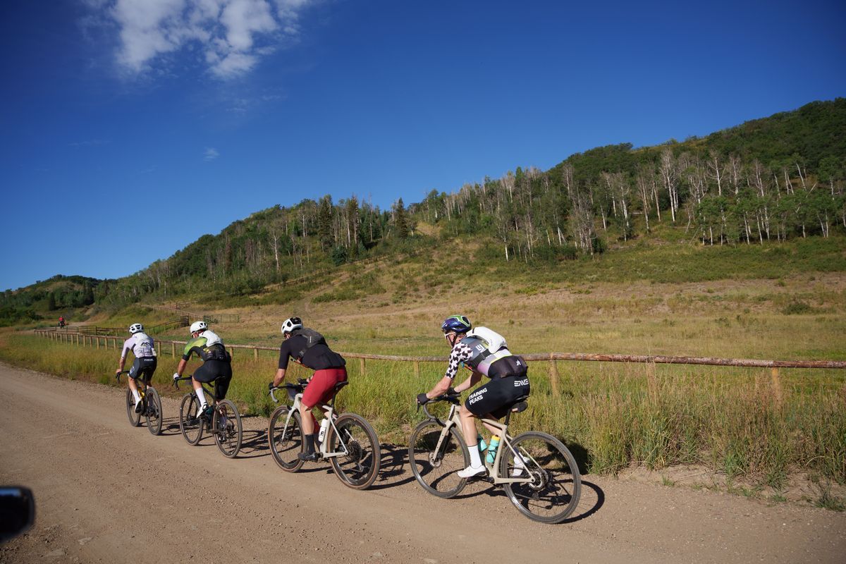 Front group on Black Course