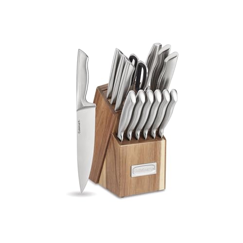 Cuisinart 15pc German Stainless Steel Hollow Handle Cutlery Block Set W/acacia Block