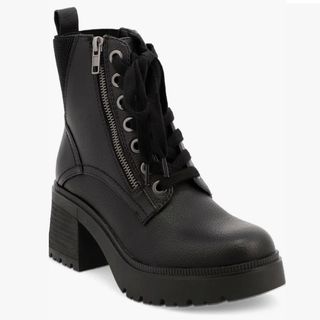 black lace up heel boots 