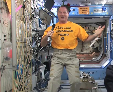 NASA astronaut Kevin Ford supports the University of Notre Dame for BCS Champsionship 2013. 