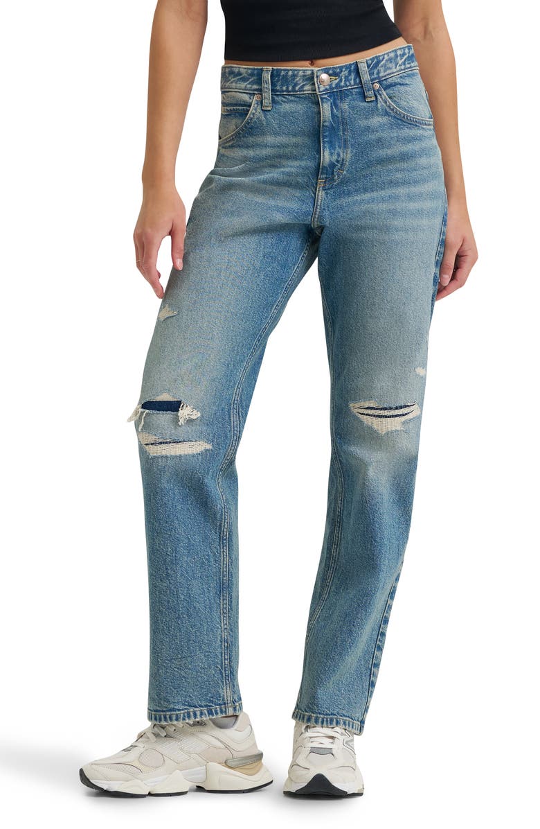 Rider&amp;trade; Ripped Classic Mid Rise Straight Leg Jeans