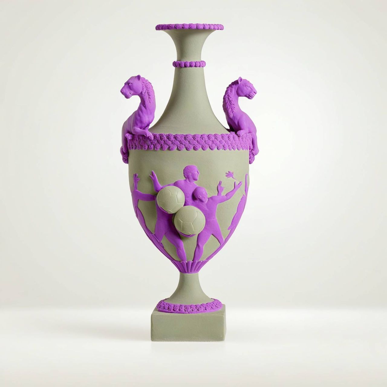 brightly coloured AI-generated stoneware design