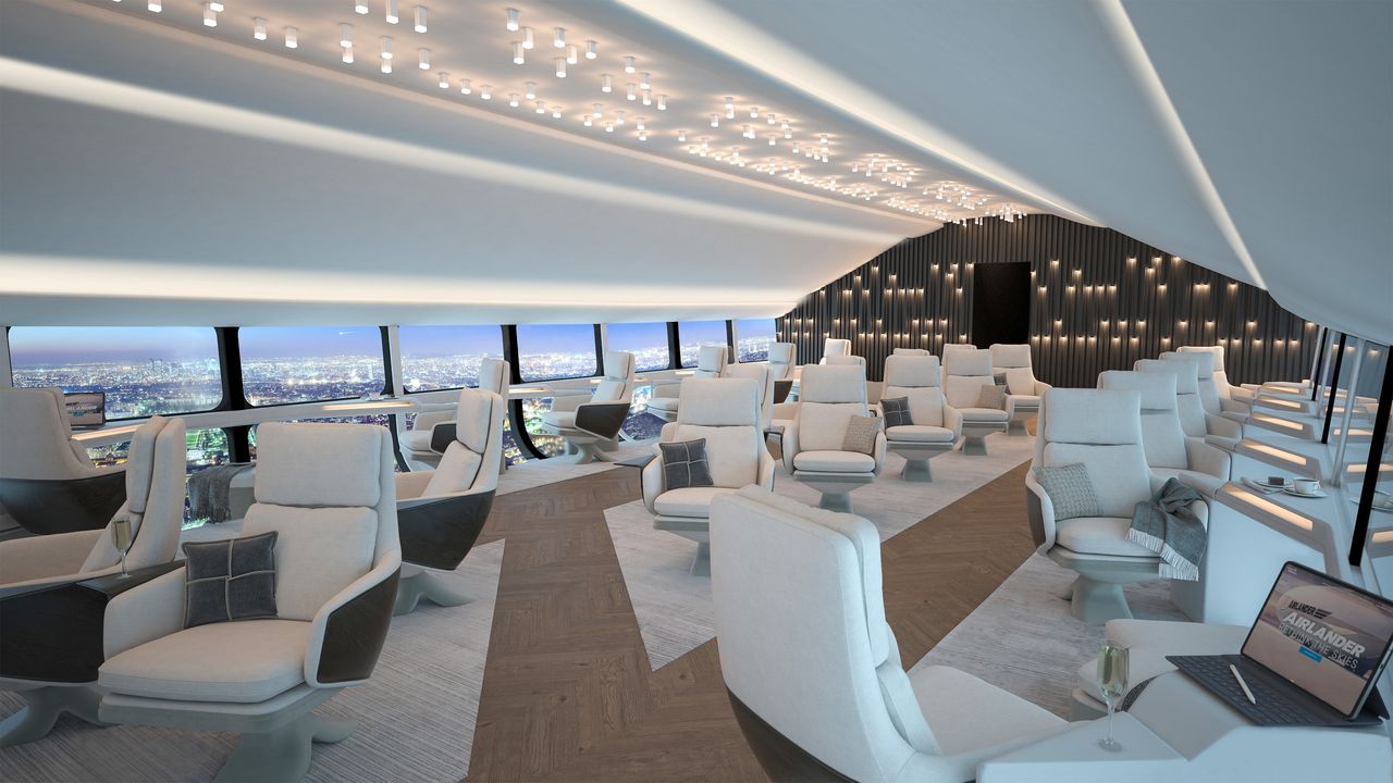 Here, a concept image of a 72-person cabin inside the Airlander 10.