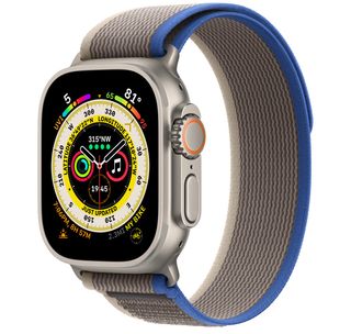 Apple Watch Ultra with Blue/Gray Trail Loop