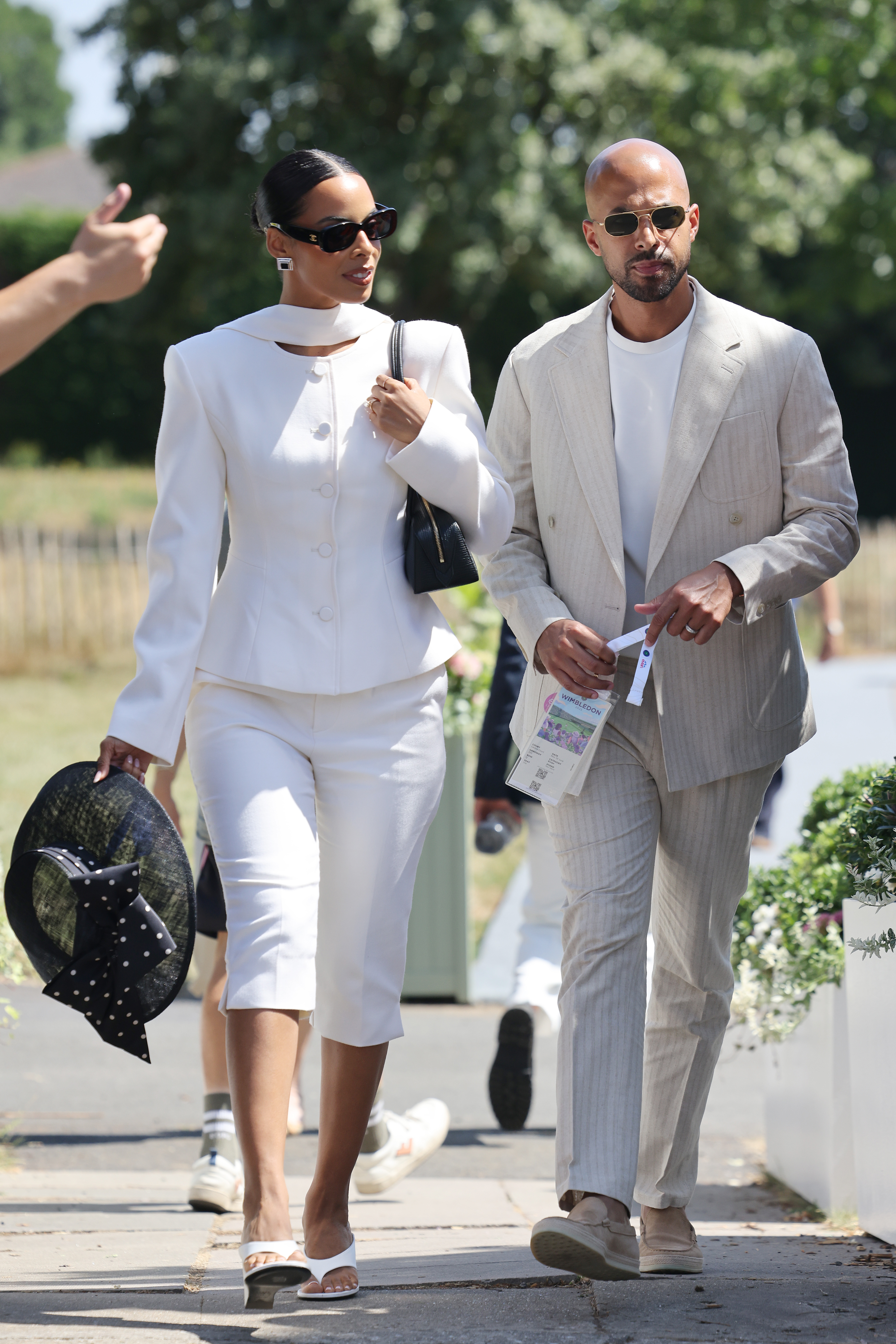 Rochelle Humes and Marvin Humes attend day one of the Wimbledon Tennis Championships