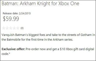 Xbox One release date for Batman: Arkham Knight