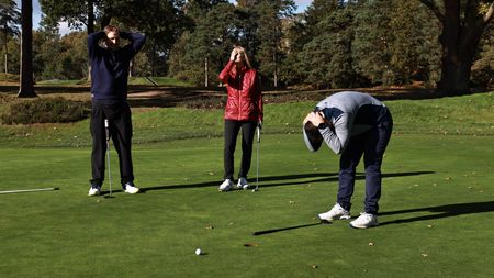 3 golfers disappointed on the green