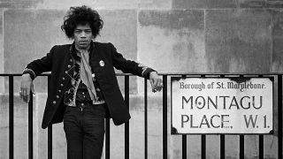 Jimi Hendrix in Montague Square, London