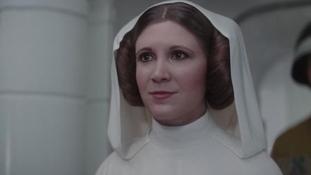 Carrie Fisher as Princess Leia in Rogue One: A Star Wars Story