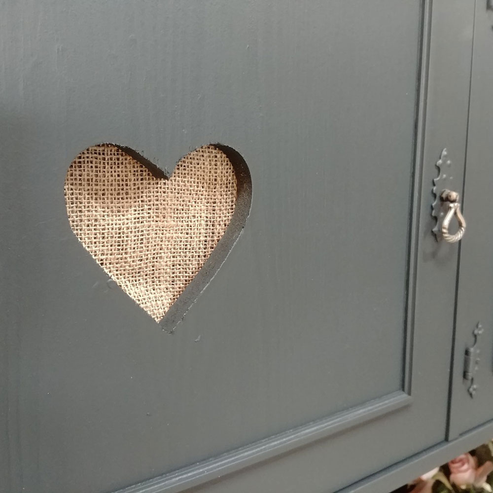 sideboard with heart shape design