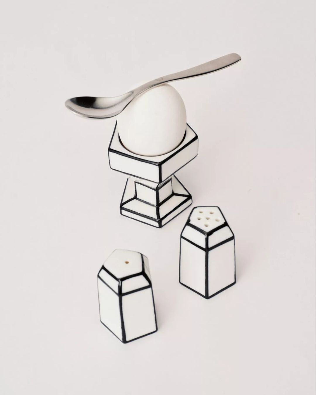 Annebet Philips Carte Blanche Porcelain Salt and Pepper Set.