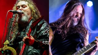 Max Cavalera onstage in 2024, and Andreas Kisser onstage with Sepultura in 2024