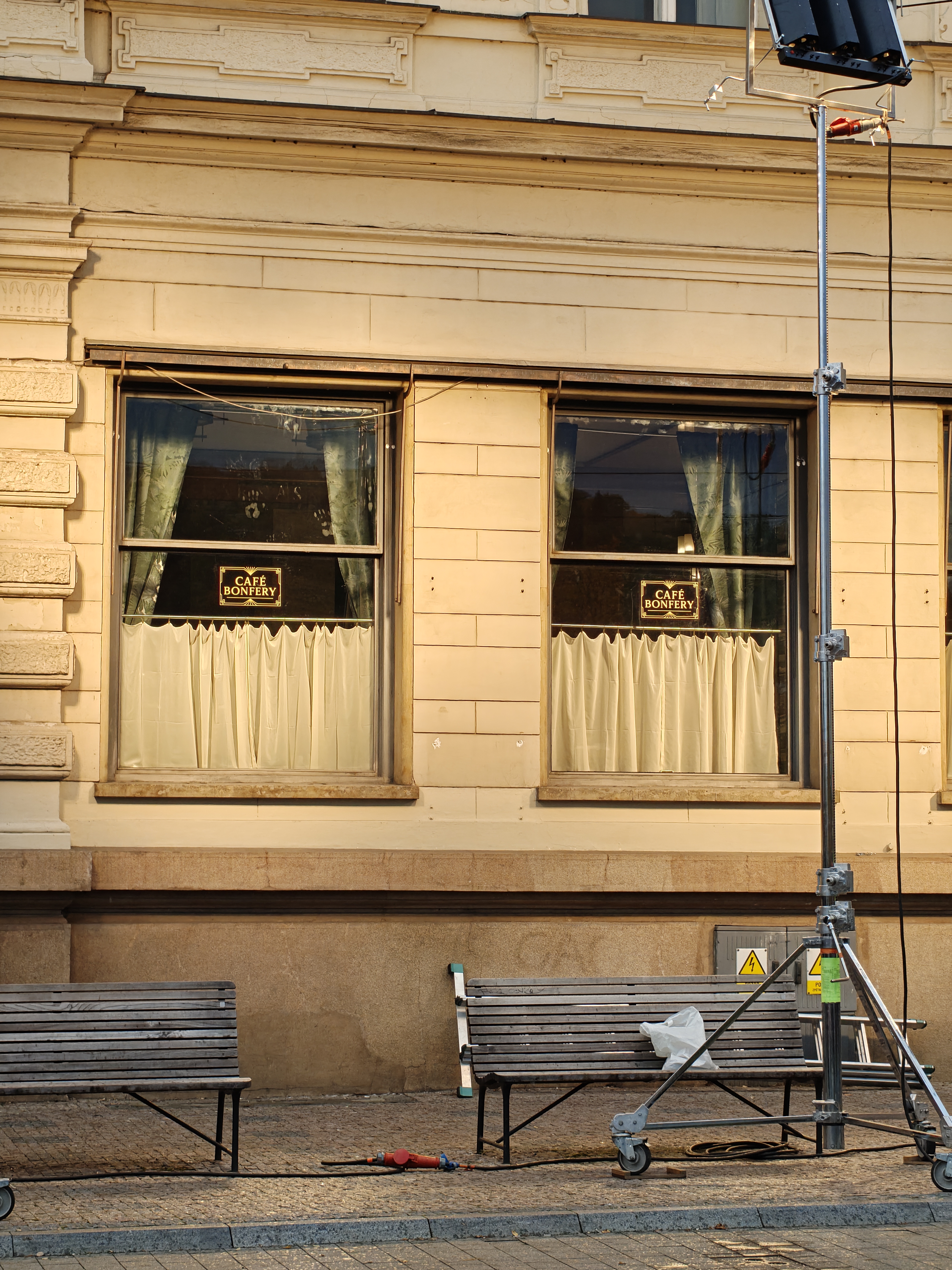 A cafe facade in Prague