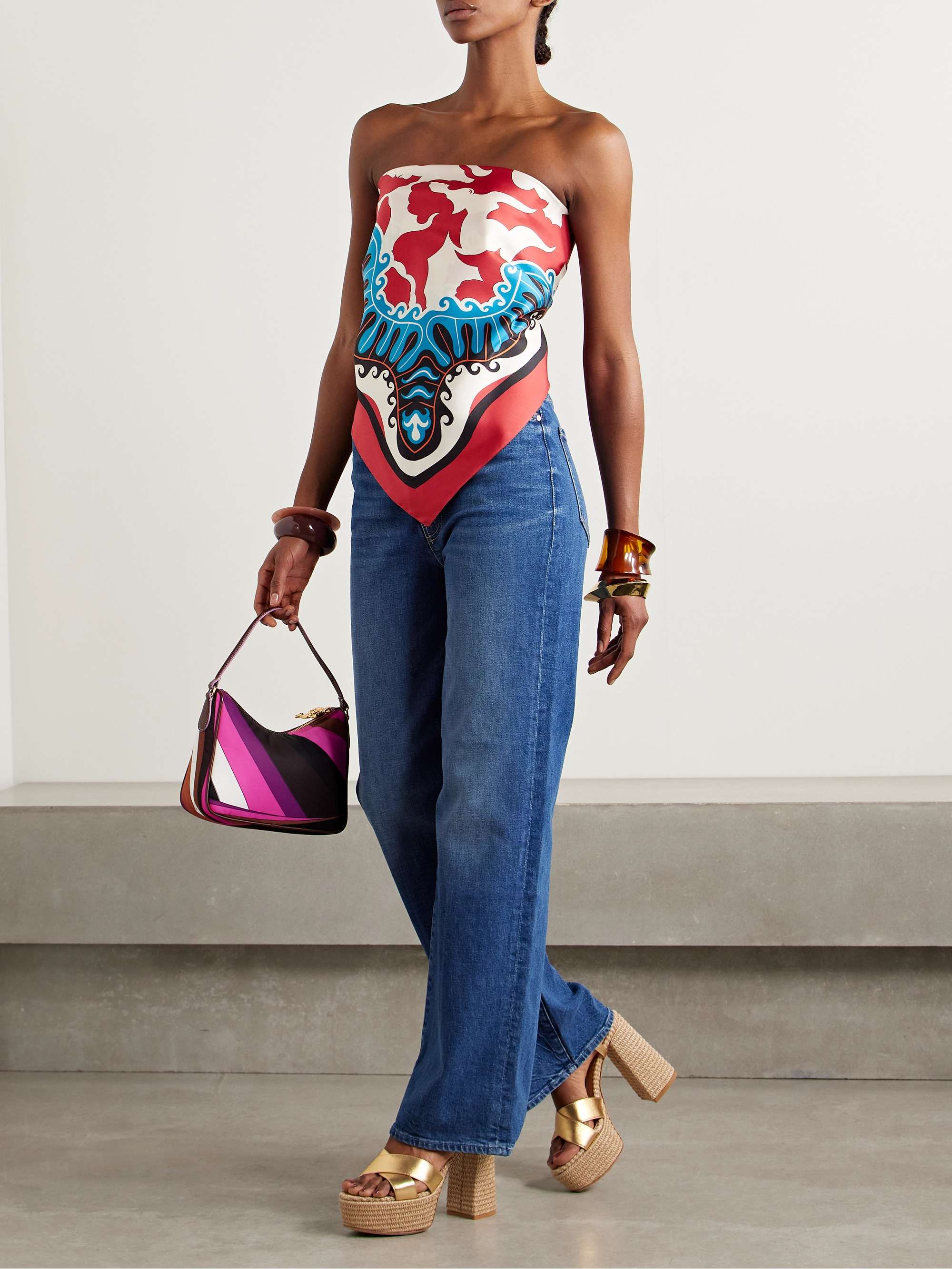 + Mother Printed Silk-Twill Scarf