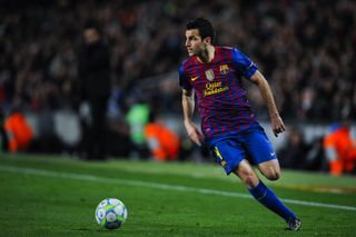 Cesc Fabregas in action for Barcelona against Bayer Leverkusen in the Champions League in March 2012.