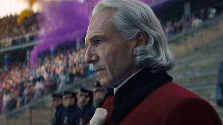 Ralph Fiennes as President Coriolanus Snow in The Hunger Games: Sunrise on the Reaping