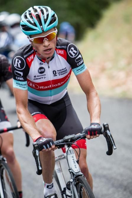 Ben King (Radioshack) spent the day in the break after a hard day of work yesterday.