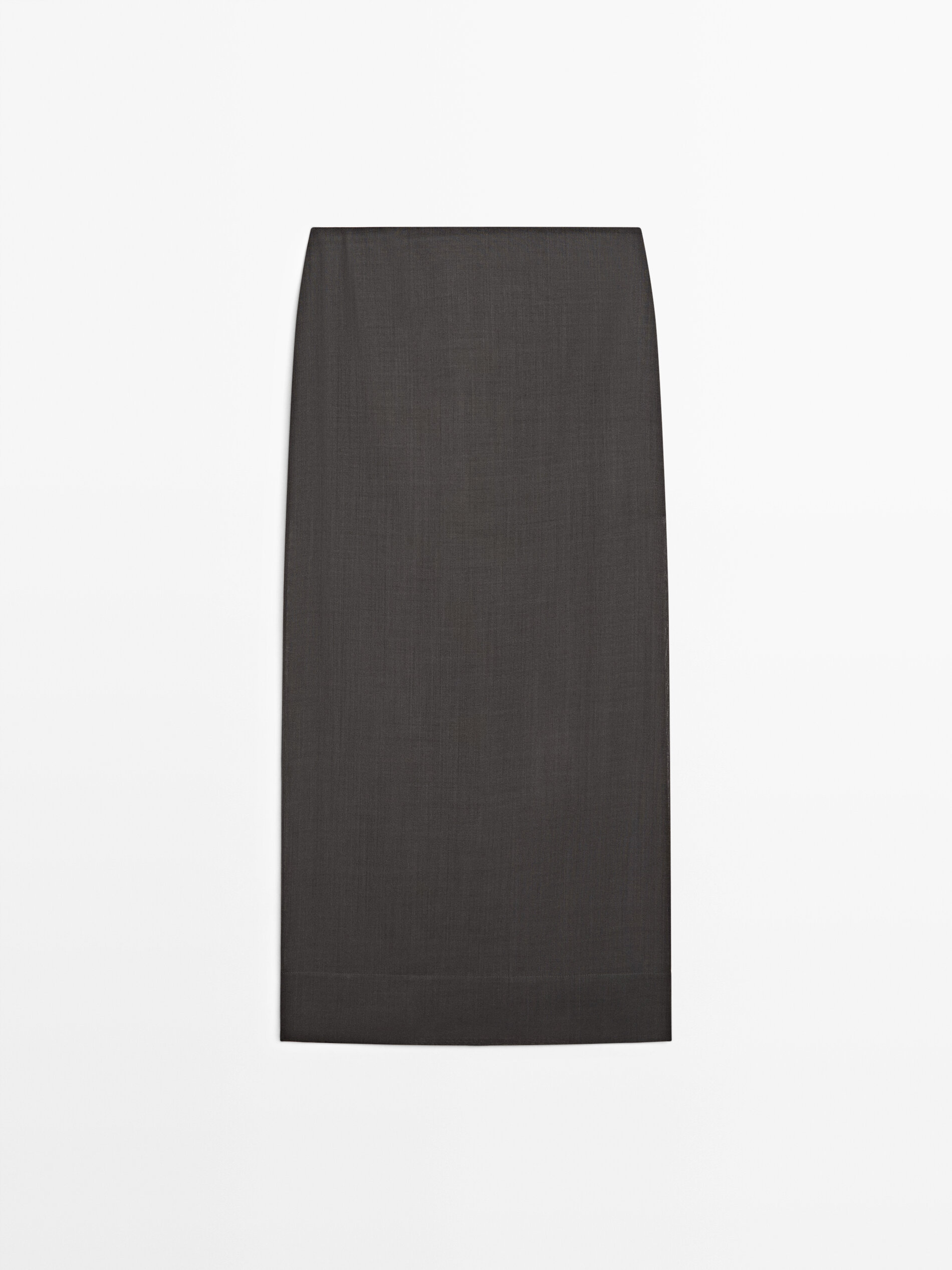 Straight Midi Skirt With Sheer Detail - Studio