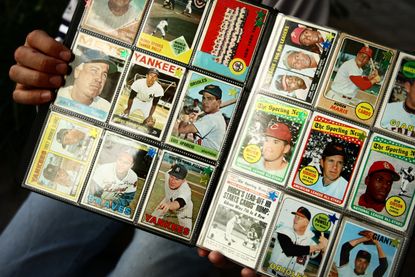 Baseball cards.