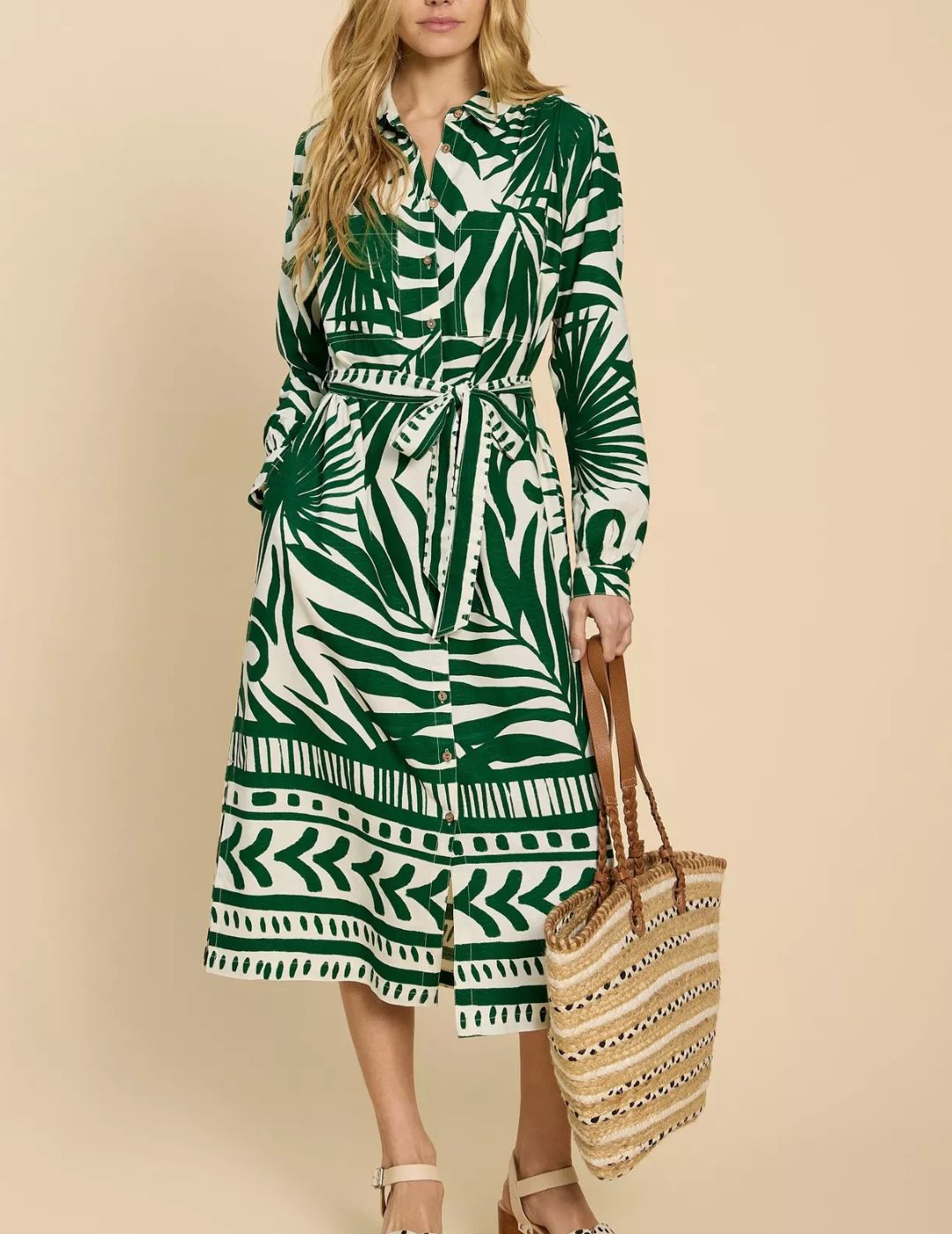 White Stuff , Toni Long Sleeve Shirt Dress