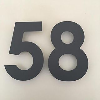 Amazon floating house numbers in graphite grey.